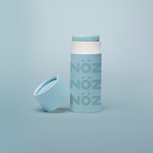 Full view of Nöz sunscreen stick in blue